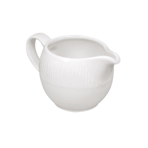 893-WHBALJ81 8 oz Bamboo Creamer - Glazed Ceramic, White