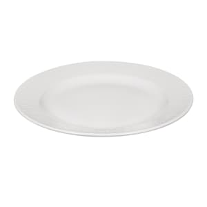 893-WHBALF101 10 1/4" Round Bamboo Plate - Ceramic, White