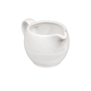 893-WHBALJ41 4 oz Bamboo Creamer - Glazed Ceramic, White