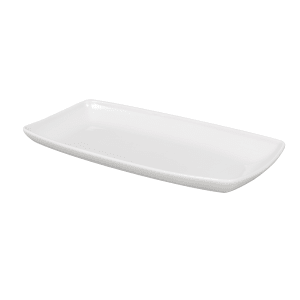 893-WHOP111 11 3/4" x 6" Rectangular X Squared Plate - Ceramic, White
