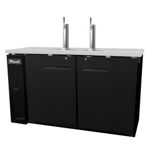 338-CDD602HC 60 4/5" Kegerator Beer Dispenser w/ (2) Keg Capacity - (2) Columns, Black, 115v