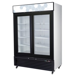 338-C49RSHC 54 2/5" Competitor Series® Two Section Glass Door Merchandiser - (2) Sliding Doors, White, 115v