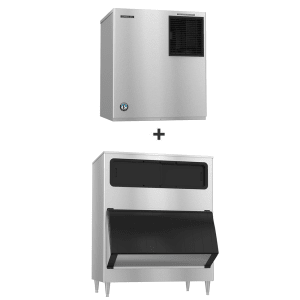 440-F2001MWJB1300 2043 lb F Series Flake Ice Machine w/ Bin - 1304 lb Storage, Water Cooled, 208-230v