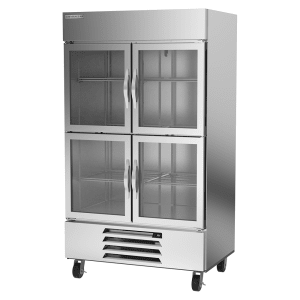 118-HBR44HC1HG 47" Two Section Reach In Refrigerator, (4) Left/Right Hinge Glass Doors, 115v