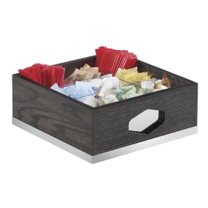 151-380987 Condiment Organizer w/ (9) Bins, 12" x 12" x 6", Dark Gray