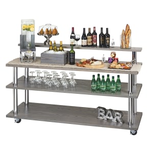 151-3698687SHELF 72" Shelf for U-Build Cinderwood Cart - Oak, Dark Gray