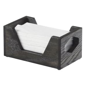 151-381087 Napkin Holder for 4" x 8" Napkins - Oak, Dark Gray