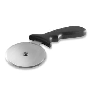 175-5981520 4" Pizza Cutter w/ Black Plastic Handle, Stainless Steel