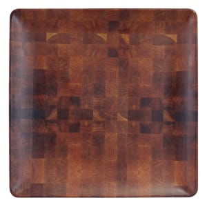 701-ECO1111SQCK 11" Square Melamine Dinner Plate, Wood Pattern