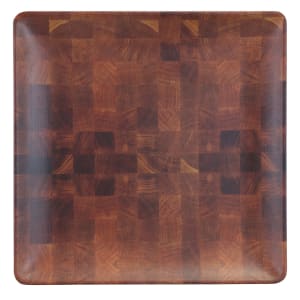 701-ECO99SQCK 9" Square Melamine Dinner Plate, Wood Pattern