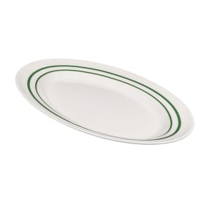 284-M4010EM 16 1/4" x 12" Oval Emerald Platter - Melamine, White