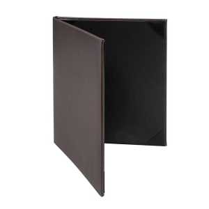 287-TAM2V85X11BRWN Double Fold Menu Cover - 8 1/2" x 11", Soft Leather, Brown