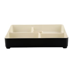 701-JW11852TES Karma Bento Box - 10 3/4" x 8 3/8", Melamine, Ebony/Sand