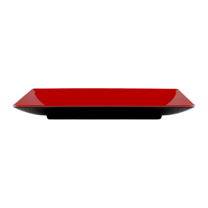701-JW1382TBR Rectangular Melamine Dinner Plate - 13" x 8", Black/Red
