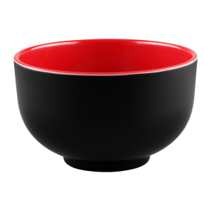 701-JW4432TBR 24 oz Round Melamine Bowl, Black/Red