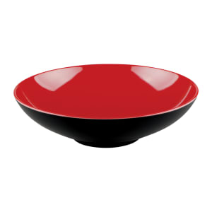 701-JW92TBR 44 oz Round Melamine Bowl, Black/Red