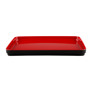 701-JWL11852TBR Lid for Karma Bento Box - 11 1/4" x 8 3/4", Melamine, Black/Red