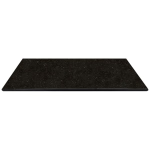628-G20630X48 30" x 48" Rectangular Granite Table Top - Indoor/Outdoor, Black Galaxy