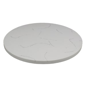 628-Q40124R 24" Round Quartz Table Top - Indoor/Outdoor, Carrera White