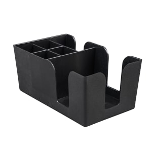 166-BAR6 Plastic Bar Organizer w/ (6) Compartments, Black