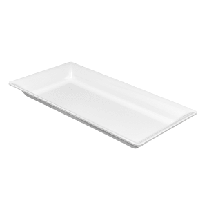 166-MEL19 14 1/4" x 7 1/2" Rectangular Endurance Platter - Melamine, White