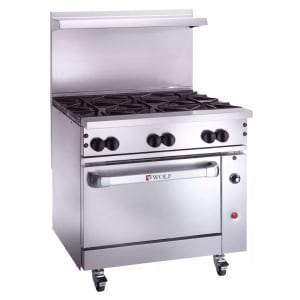 290-C36C6B 36" 6 Burner Gas Range w/ Convection Oven, Liquid Propane