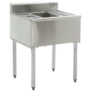 241-B2CT18 24" 1800 Series Cocktail Station w/ 63 lb Ice Bin, Stainless Steel