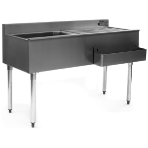 241-CWS418L 48" 1800 Series Cocktail Station w/ 75 lb Ice Bin, Stainless Steel