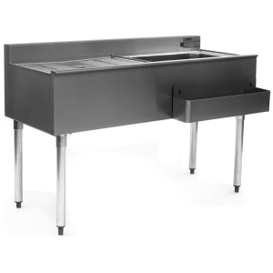 241-CWS418R 48" 1800 Series Cocktail Station w/ 75 lb Ice Bin, Stainless Steel