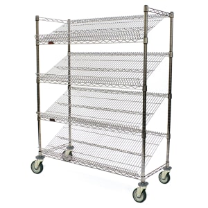 241-M1848C4 Visual Merchandising Cart - (4) 18x48" Shelves, Zinc Finish