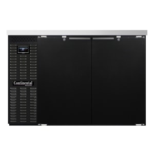160-BB50N 50" Bar Refrigerator - (2) Swinging Solid Doors, Black, 115v