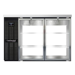 160-BB50NGDPT 50" Pass-Thru Bar Refrigerator - (4) Swinging Glass Doors, Black, 115v