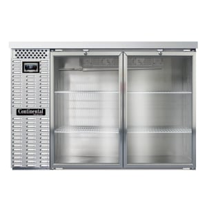160-BB50NSSGD 50" Bar Refrigerator - (2) Swinging Glass Doors, Stainless, 115v