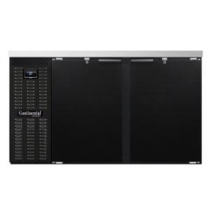 160-BB59N 59" Bar Refrigerator - (2) Swinging Solid Doors, Black, 115v