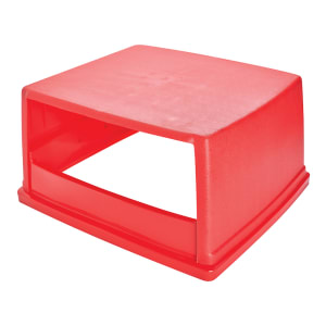 007-256VR Square Dome Trash Can Lid - Plastic, Red