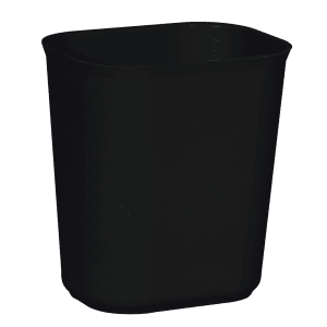 007-2541BK 14 qt Rectangle Waste Basket - Plastic, Black