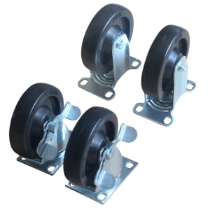 895-2660011 Set of Casters w/ (2) Fixed & (2) Swivel & Brake, Hardware Included
