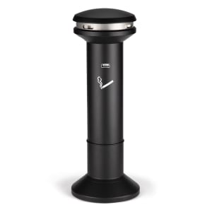 007-9W34BK Pole Cigarette Receptacle w/ (1200) Butt Capacity, Domed Top