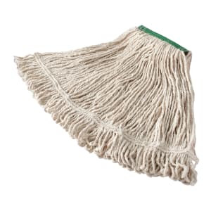 007-D21206W Medium Super Stitch® Wet Mop Head - 4 Ply Cotton/Synthetic Blend, 1" Headband, White