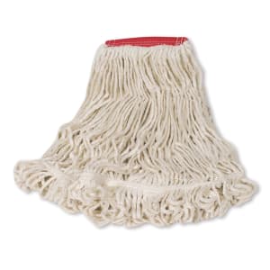 007-D25306W Large Super Stitch® Mop Head - 4 Ply Cotton/Synthetic Blend, 5" Headband, White
