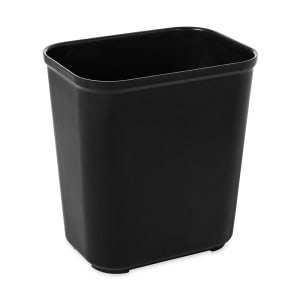 007-FG254300BLA 28 qt Rectangle Waste Basket - Plastic, Black