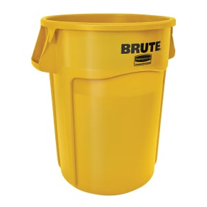 007-FG265500YEL 55 gallon Brute Trash Can - Plastic, Round, Food Rated