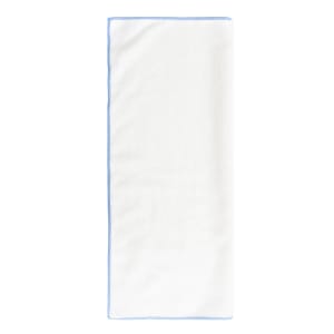 752-CLMFTWH Rectangular Towel - 16" x 19", Microfiber, White/Blue