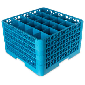 028-RG25514 OptiClean™ Glass Rack w/ (25) Compartments - (5) Extenders, Blue