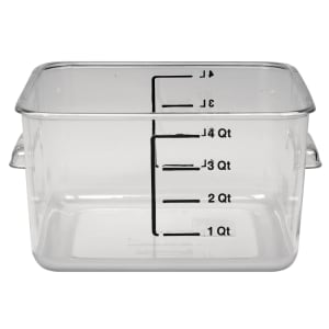 007-6304 4 qt Space Saving Square Food Storage Container - Clear Poly