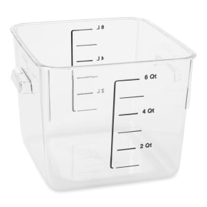 007-6306 6 qt Space Saving Square Food Storage Container - Clear Poly