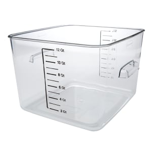 007-6312 12 qt Space Saving Square Food Storage Container - Clear Poly