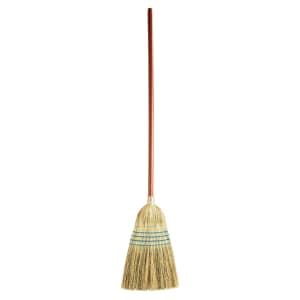 007-6383 58"L Warehouse Broom w/ Straight Corn Bristles & Stained Handle