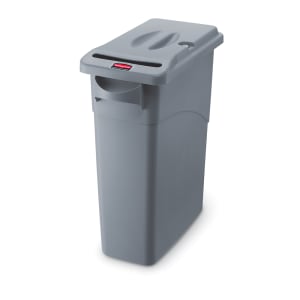 007-FG9W2500LGRAY 15 7/8 gal Rectangle Slim Trash Can, 23 1/10" L x 11"W x 24 9/10"H, Gray