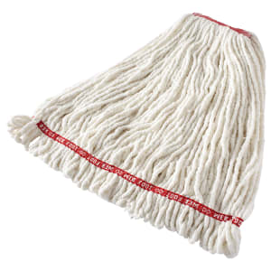 007-FGA21306WH00 Large Wet Mop Head - 1" Headband, 4 Ply Cotton/Synthetic Blend, White
